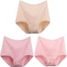 Womens Plus Size Cotton High Waist Briefs Breathable Comfort Underwear Three Piece Set 17