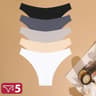 FINETOO 5 Piece Ice Silk Seamless Low Waist Brazilian Panties Breathable Stretch Underwear Set 5