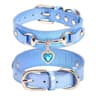 PU Pet Cat And Dog Collar With Rhinestone Heart Necklace Adjustable Design 6