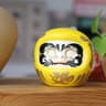 Japanese Ceramic Daruma Lucky Cat Fortune Money Box Ornament 7