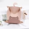 PU Leather Cat Shape Desktop Storage Tray Jewelry Organizer 6