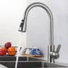 304 Stainless Steel PullOut Kitchen Sink Faucet Deck Mounted Mixer With Stream Sprayer 2