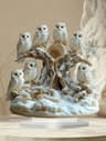 Owl Family Ornament Anime Themed Collectible Home And Office Decoration 12
