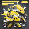 Childrens Airplane Transport Toy Set  Inertial Model With Rescue Cars  Helicopter 6