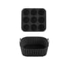 Premium 2Piece Square Silicone Air Fryer Liners  Egg Mold Set  FoodSafe Reusable Baking Accessories 6