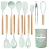 JUSTINLAU 12Piece Premium Silicone Kitchen Utensils Set  NonStick HeatResistant Baking Tools 12