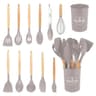 JUSTINLAU 12Piece Premium Silicone Kitchen Utensils Set  NonStick HeatResistant Baking Tools 15