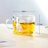 Sanrio Collaboration Transparent Glass Mug  10cm Cute Breakfast Oatmeal Cup With Colored Handle 8