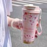 500ml Flower Pattern Insulated Coffee Cup  Stainless Steel DoubleWall Vacuum Travel Mug 6