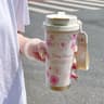 500ml Flower Pattern Insulated Coffee Cup  Stainless Steel DoubleWall Vacuum Travel Mug 8
