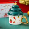 Sanrio Creative Christmas Tree Shape Hello Kitty Ceramic Mug  340ml Household Milk  Coffee Cup 6