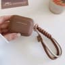 Caramel Color Soft Silicone AirPods Case With Anti Fall Lanyard For AirPods 4 3 Pro 2 1 7