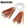 18 Sizes Circular Knitting Needle Set With Smooth Wooden Tip And Transparent Storage Tube 2mm To 10 8