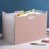 Modern White A4 Foldable Horizontal File Storage Box Expandable Desktop Folder With Multiple Pocket 6