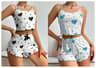 2Piece Womens Love Print Sleepwear Set  IndustrialGrade Comfort  Breathability 12