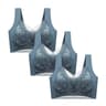 FallSweet 3PCS Lace Push Up Bras For Women Sexy Wireless Ice Silk Deep V Bralette Tops 14