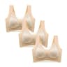 FallSweet 3PCS Lace Push Up Bras For Women Sexy Wireless Ice Silk Deep V Bralette Tops 19