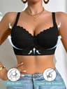 Sexy Womens Lace Splicing Underwire PushUp And Side Breast Minimizing Bra 6