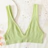 Deep Vneck Push Up Seamless Wireless Ribbed Bralette Sport Crop Top 9