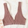 Deep Vneck Push Up Seamless Wireless Ribbed Bralette Sport Crop Top 13