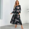 Womens Bohemian Floral Chiffon Full Sleeve Maxi Dress 17
