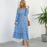 Womens Bohemian Floral Chiffon Full Sleeve Maxi Dress 18