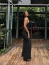 Nibber Red Shiny Spaghetti Strap BodyShaping Maxi Dress 7