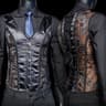 Mens Vintage Medieval Corset Slimming Waistcoat And Tummy Control Shaping Vest 28