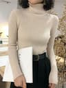Korean Slim Turtleneck Sweater  2025 AutumnWinter RibKnit Pullover Jumper For Women 8