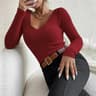AeroKnit Casual Pullover  2026 AutumnWinter Solid Jersey Top For Women 14