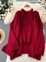 SINGREINY Fashion Solid Cashmere 2Piece Set  Loose Warm Cardigan  Sleeveless Knitting Tank Top 6