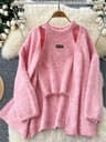 SINGREINY Fashion Solid Cashmere 2Piece Set  Loose Warm Cardigan  Sleeveless Knitting Tank Top 7
