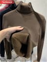Thicken Velvet Turtleneck Sweater  Korean Fashion Lined Warm Knitted Pullover  Winter Jersey Jumper 6