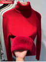 Thicken Velvet Turtleneck Sweater  Korean Fashion Lined Warm Knitted Pullover  Winter Jersey Jumper 12