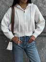 Autumn Hooded Short Cardigan  ZipUp Knitted Winter Sweater For Women 9