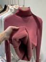 Elegant Thicken VelvetLined Turtleneck Sweater  Slim Knit Pullover  Warm Winter Jumper 22