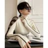 High Neck Knitted Sweater  Trendy AutumnWinter Color Blocking Slim Fit Pullover For Women 5