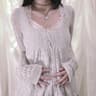 2000s Vintage Long Sleeve Babydoll Knitted Sweater  Cottage Milkmaid Y2K Aesthetic Pullover 9