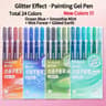 Languo 10mm Glitter Effects Color Gel Pen Set  Premium Highlighting  Handbook Stationery For Studen 12
