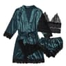 Womens Fashion Print Satin Pajama Set  Sexy Lace Trim Faux Silk Gown  SkinFriendly Loungewear 10