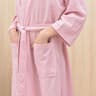 Unisex Waffle Knit Bathrobe  Breathable Summer Thin Robe  Plaid Dressing Gown For Men And Women 6