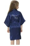 Fashion Kid Flower Girl Satin Robe  Solid SilkStyle Yukata For Weddings Parties And Elegant Dressin 6