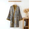 Mens Premium Cotton Kimono Robe  Breathable Jacquard Printed SpringSummer Pajamas With Belt 6