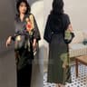 New Spring Summer Female Long Robe Set  Sexy Flower Print Kimono  Silk Satin Casual Lounge Wear 7