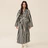 Thickened Flannel Robe  Pants Pajamas Set  Striped Coral Velvet Couples Bathrobe  Winter Homewear 17