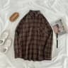 Retro AutumnWinter Plaid Shirt  Professional Korean Fashion LooseFit Versatile Long Sleeve Top 7