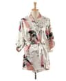 Peacock Print Japanese Kimono Yukata  Professional Silk Satin Short Nightgown  Bath Robe Costume 14