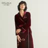 Luxury 19 Momme Heavyweight Silk Long Robe  100 Mulberry Silk Velvet Winter Bathrobe 8