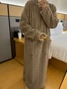 Winter Thickened Coral Velvet Sleeping Gown  Professional Warm Jacquard Long Section Loungewear 10