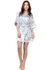 Solid Silk Satin Short Kimono Robe  Professional Bridal Party Peignoir  Sexy Fashion Bathrobe 17